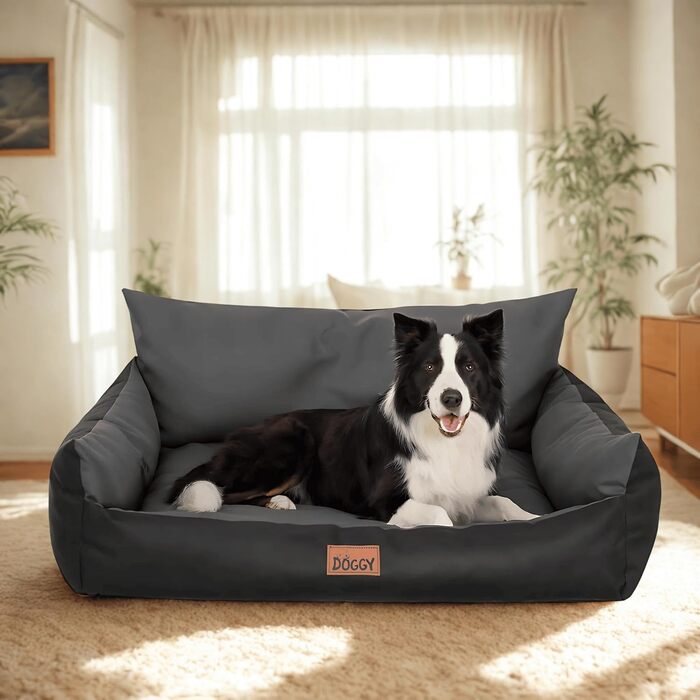 Ліжко для собак - крісло-місце для тварин, ліжко для котів - кошик для собак маленьких, середніх та великих собак - подушка для собак - диван для собак - лежанка для собак - спальні місця - 107x80 см - Графіт XXL