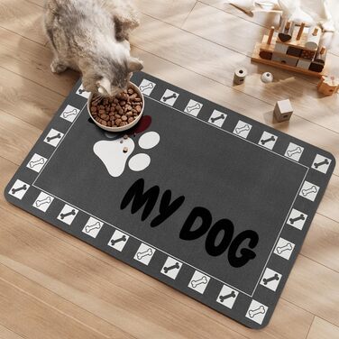 Підкладка під годівницю для собак та котів, 30 x 50 см, сіра, нековзна