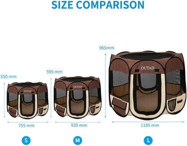 Клітка-манеж для тварин Robereanw, переносна клітка для цуценят, собак, котів, кроликів та дрібних тварин (M)