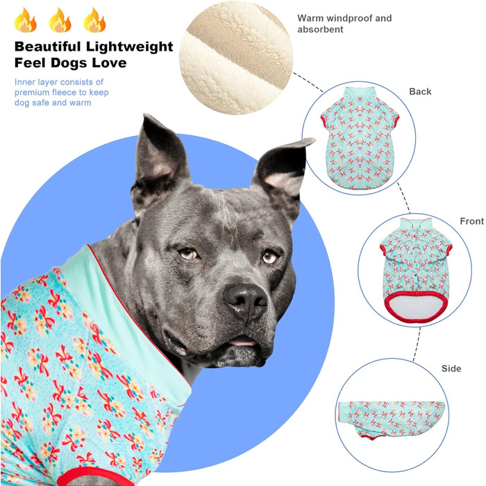 Теплий светр для лабрадора LovinPet 2XL, вінтажний принт, гіпоалергенний одяг для великих собак