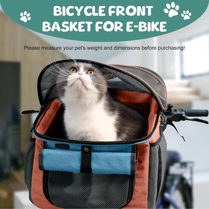 Корзина для собак Yallmie на велосипед, до 5 кг, 3 в 1, оранжева