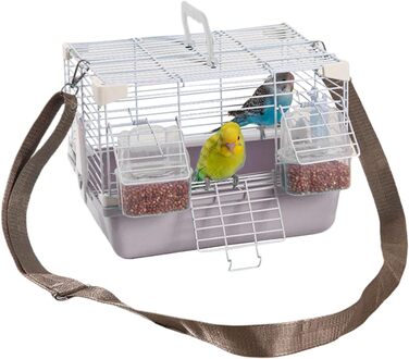 Транспортна переноска для птахів Vogeltransportbox - зручна та міцна переноска для хвилястих попугаїв, корел, та інших дрібних птахів (сіра)