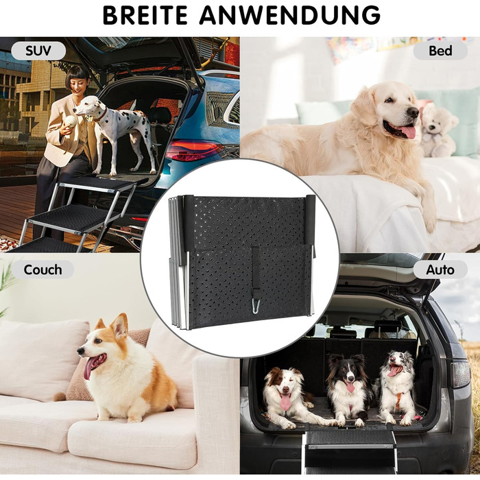 Східці для собак у машину SDLDEER, 4 сходинки, складані, регульована висота, до 80 кг, 64-68 см