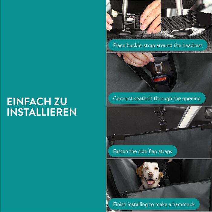 Захист для багажника автомобіля Navaris для собак - захист краю вантажного відсіку, чохол для заднього сидіння, ковдра для собак в авто, водовідштовхувальний, легко чиститься, пластик