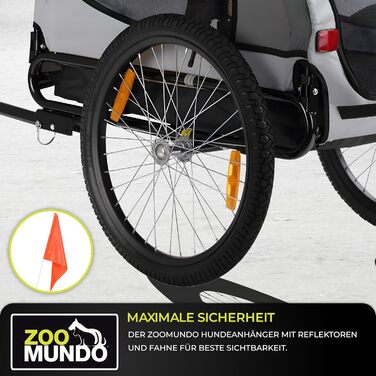Причіп для велосипеда Zoomundo Buddy для собак, тюрквіс (сірий)