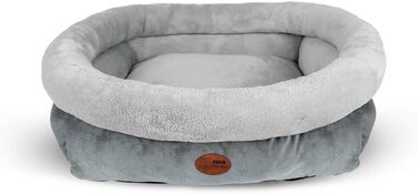 Ліжко для собак та котів Kira Grau, знімний дизайн, м'яке та нековзне, машинне прання, Small 51x46x18 см