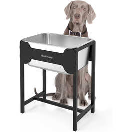 Підвищений миска для собак великих порід, 41.9 см, з підставкою, нержавіюча сталь, 6.7 л, для здорового пиття, легко миється, для дому