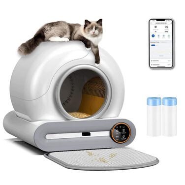 Автоматичний лоток для котів Katzenklo з самоочищенням, захистом від розливу, XXL, з контролем через додаток та килимком