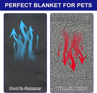 Килимок для собак Outdoor: водовідштовхувальний, 100x70 см, миючий, для подорожей та кемпінгу. З сумкою та щіткою для видалення шерсті. Підходить для собак та котів. Теплий, великий килимок для подорожей (Чорний, вовна)