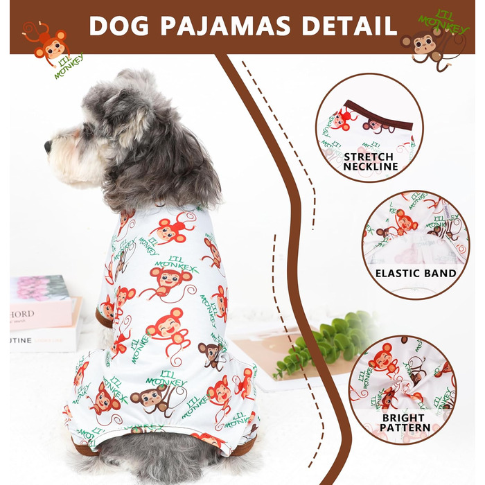 Піжама для собак: теплий та милий комплект для маленьких та середніх собак, дівчаток та хлопчиків. Піжама-комбінезон для цуценят, котів та інших домашніх тварин. Розмір M (X-Large), колір коричневий.