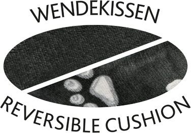 Тріксі лежанка для собак Jimmy, 75x65 см, чорна - зручне місце для сну з милим дизайном лапок - кошик для собак середніх порід, антиковзаюча поверхня, 36634