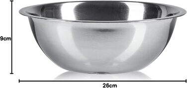 Набір кухонних мисок Pullmer (2 шт) з нержавіючої сталі, Ø 30 см та 26 см. Ідеально підходять для мюслі, салатів, замішування тіста, сервірування. Безпечні для продуктів харчування, придатні для миття в посудомийній машині.