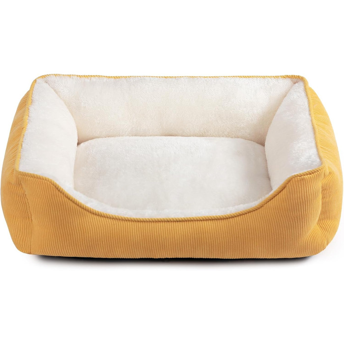 Ліжко для котів та собак Hollypet, м'яке, дихаюче, 55x45x15 см, жовте
