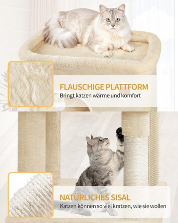 Драбина-кіготь для котів Hzuaneri MS17818SG, 178 см, XXL (60x50x203 см), бежева