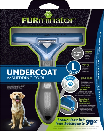 Щітка FURminator для собак з довгою шерстю (розмір L) для видалення підшерстя, 1 шт.