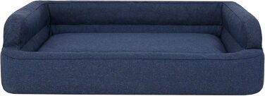 Ліжко для собак та котів, м'яке, знімний чохол, корзина, крісло-ліжко, XXL (117x79 см), Navy Blue