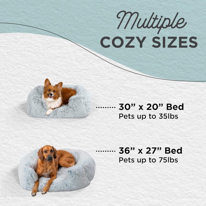 Лежак для собак Best Friends by Sheri Soothe & Snooze Lounge, прямокутний, м'який, ворсовий, машинне прання, 76×51 см, сірий