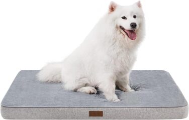 Ортопедичний лежак для собак середнього розміру з водонепроникним знімним чохлом, розмір M (76,2 x 50,8 x 7,6 см), сірий