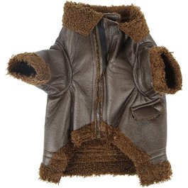 Шкіряна куртка для собак на зиму, тепла, для вулиці, для маленьких та середніх собак, для котів (M)