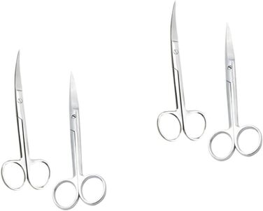 Набір професійних ножиць для грумінгу собак та котів BESTYASH (4 шт.) - прямі та вигнуті, нержавіюча сталь, ергономічний дизайн