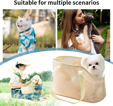 Сумка-переноска для кота та маленької собаки, легка, дихаюча, анти-ескепер, розмір L