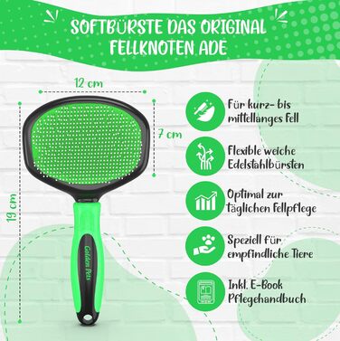 М'яка щітка для тварин Testurteil Sehr Gut: ідеальна для котів та собак, включаючи пуделів. Розмір M (L).