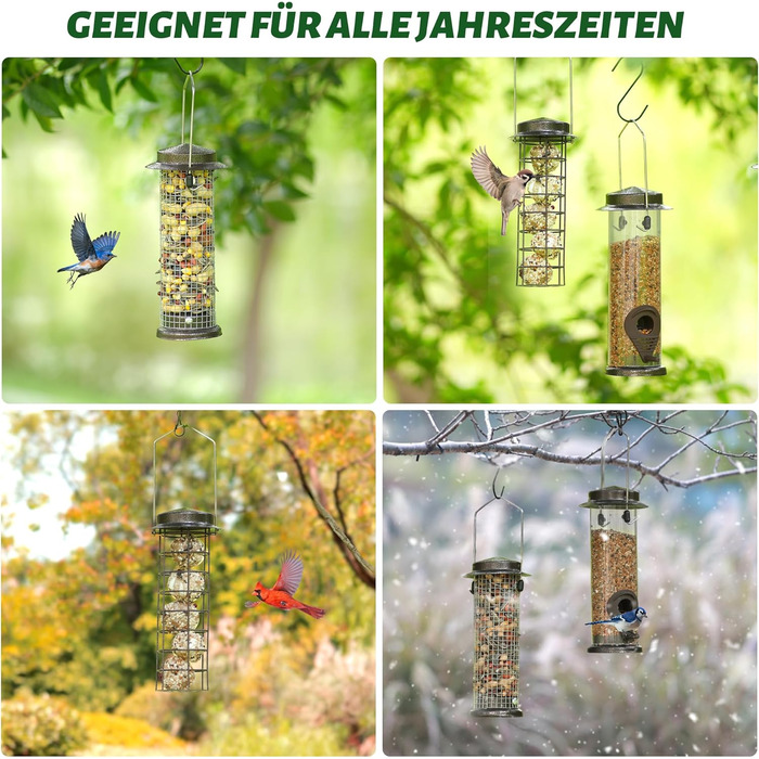 Набір годівниць для птахів Urban Deco 3 шт. з міцного металу, коричневі