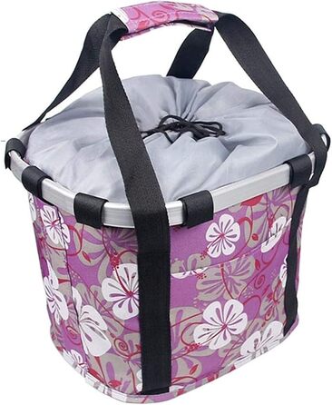 Знімний велосипедний кошик для маленьких тварин - складана передня сумка - портативний візок для котів та собак (фіолетовий)