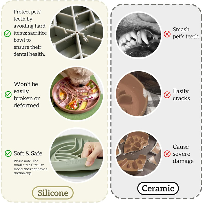 Миска OHMO Anti-Schling Napf для собак (Дерево життя), миска протиковтання для собак, котів, цуценят, здорове харчування, запобігання здуття живота, антиковзаюча, екологічне силікон, світло-зелений, L-Дерево життя