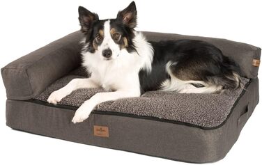 JAMAXX® Преміум собаче ліжко-софа 4-в-1 з ортопедичним матрацом Memory Visco, знімні подушки, змінний чохол, прання дозволено, екстра товста подушка, спеціальний розмір PDB3015 (3XL) Jumbo 135x95x14 (110*80*10 (XL) Eco, коричневий