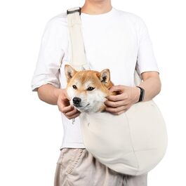 Сумка-переноска для собак та котів | Зручна переноска для тварин для прогулянок та подорожей, регульовані ремені, легкий аксесуар для активного відпочинку, бежевий колір