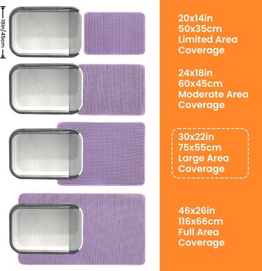 Килимок для котячого туалету Petinstinct, XXL, 75x55 см, фіолетовий