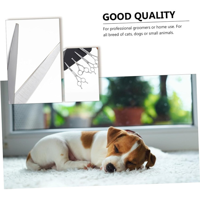 Набір ножиць для грумінгу собак з нержавіючої сталі. Інструмент для стрижки шерсті з округлими кінцями для безпечного догляду за тваринами