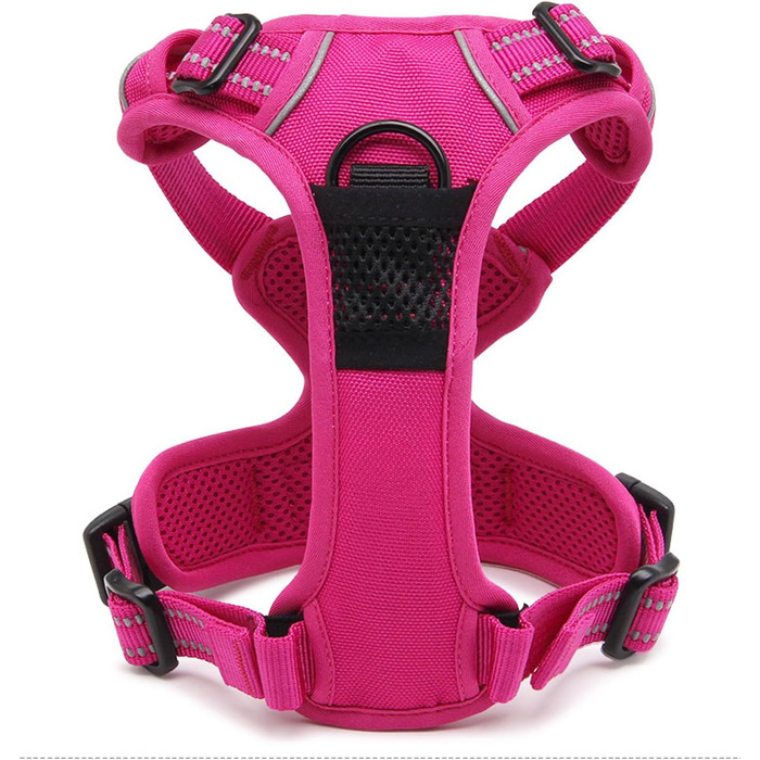 Шлея для собак Truelove TLH5651, XL, фуксія, проти ривків, з відбиваючими вставками для нічної видимості, для прогулянок і пригод на вулиці