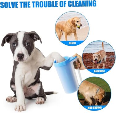 Миска-мийка для лап собак Joygoodta з м'якою силіконовою щіткою, портативна мийка для лап, 360° очищення, для дому