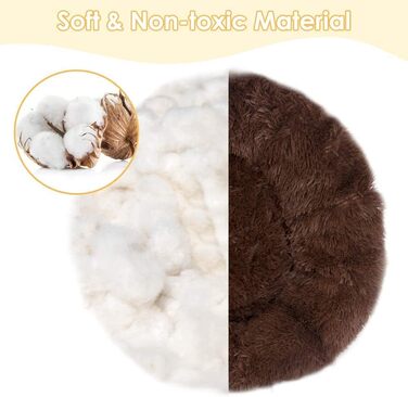 Ортопедичне ліжко для собак великих та екстра-великих порід, м'яке, з плюшу, легко миється, 40 см, кавовий колір