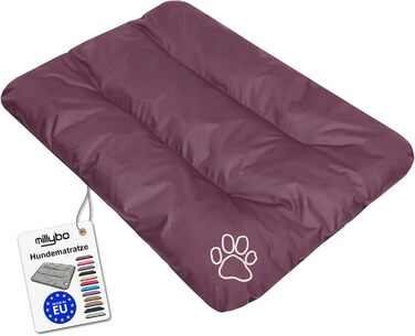 Лежанка для собак ECO: велика, середнього та маленького розміру, 90x60x8 см, Бордовий. Зносостійке, м'яке, для дому та вулиці
