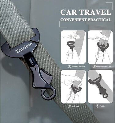 Безпечний поводок для собак з пряжкою, сумісний з усіма авторемнями, для нашийника/шлейки, TLM1993 фіолетовий (TLM1993--чорний)