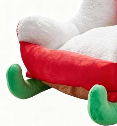 Ліжко для тварин у вигляді санча, 64x45x33 см. Зимове ліжко для собак, ліжко-санча для тварин, подушка-санча на Різдво. Для дому, балкону, внутрішнього та зовнішнього використання.