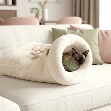 Лежанка для котів PRASKA - Eco Cats Collection, бежева, 64 см x 54 см