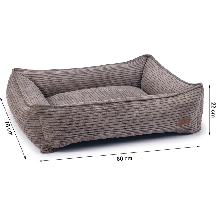 Собаче ліжко Hundebett від Lotte Ribbed, коричневе, 80x70x22 см