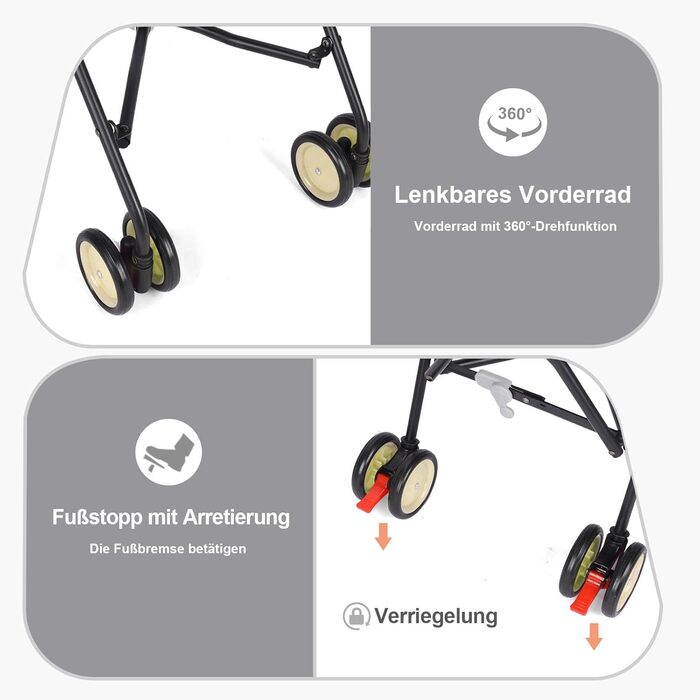 Візок для собак Hundebuggy: легкий, розкладний, для собак вагою до 9 кг, з кошиком та тримачем для напоїв, темно-зелений (кавовий)