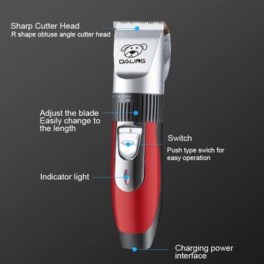 Машинка для стрижки тварин DALING - бездротова, акумуляторна, для собак та котів