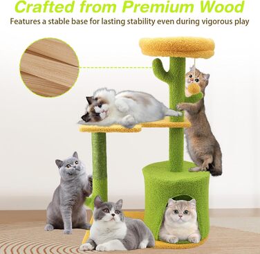 iFCOW Крактауерм: кігтеточка-вежа з платформами та стійкою 80 см для котів середніх порід