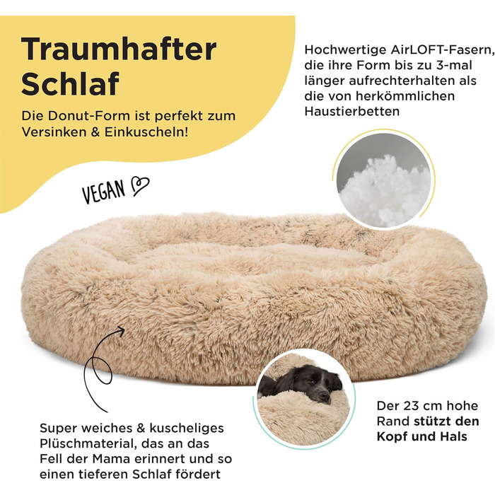 Круглий лежак для собак та котів Best Friends by Sheri - заспокійливий, 91x91 см, Taupe (бежевий)