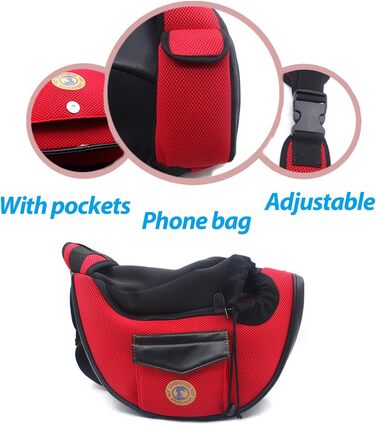 PETCUTE Сумка-переноска для собак, для маленьких собак, переноска для цуценят, дихаюча сітка, транспортна сумка, 9 кг, червона