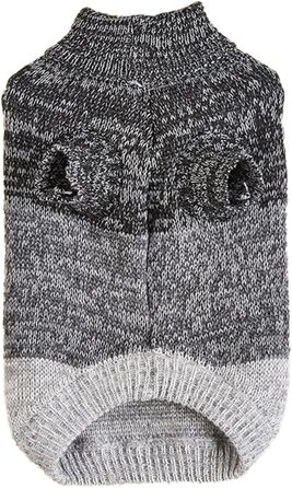 Теплий зимовий пуловер для собак Jecikelon, розмір S, сірий. Пуловер з коміром-стійкою для маленьких собак та цуценят.