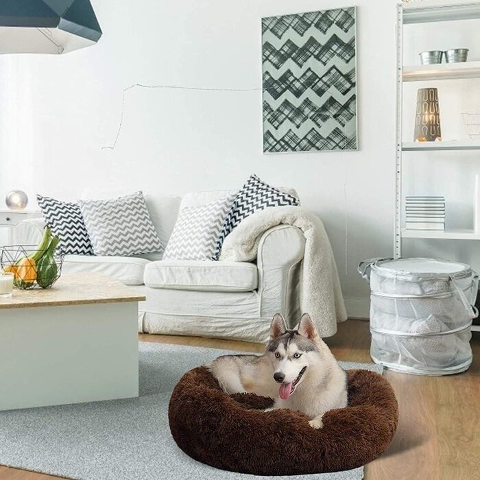 Ортопедичне ліжко для собак XL-XXXL: зручне, кушетка для великих собак, антистрес, з ефектом пам'яті, 120 см, темно-коричневе