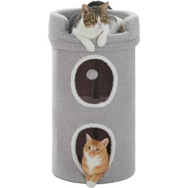 PAWZ Road Велика котяча хатка-лежак для дому, 40×40×40 см, для котів до 10 кг, сіра