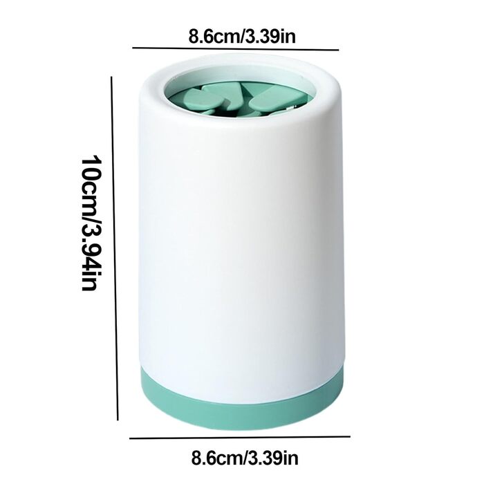 Очищувач лап для собак - мийка лап без розливання | Очищувач лап, глибоке очищення, м'які щітки для ефективного видалення бруду, зелений (Small)